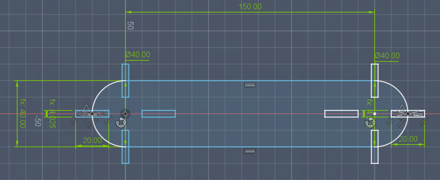 Again starting by defining the parts parametrically